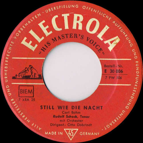 Cover Rudolf Schock Mit Orchester - Still Wie Die Nacht (7) Schallplatten Ankauf