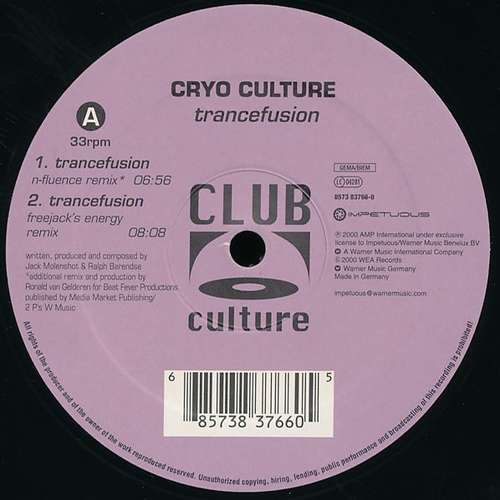 Cover Cryo Culture - Trancefusion (12) Schallplatten Ankauf