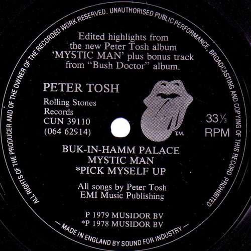 Cover Peter Tosh - Buk-In-Hamm Palace / Mystic Man / Pick Myself Up (Flexi, 7, S/Sided, Promo) Schallplatten Ankauf