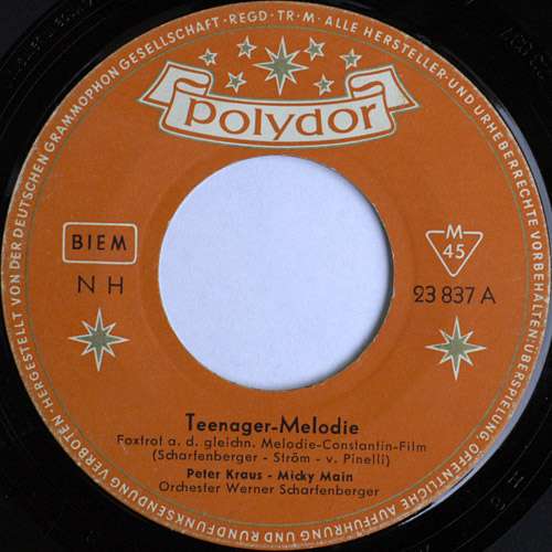 Cover Peter Kraus - Micky Main - Teenager-Melodie (7, Single, Mono) Schallplatten Ankauf