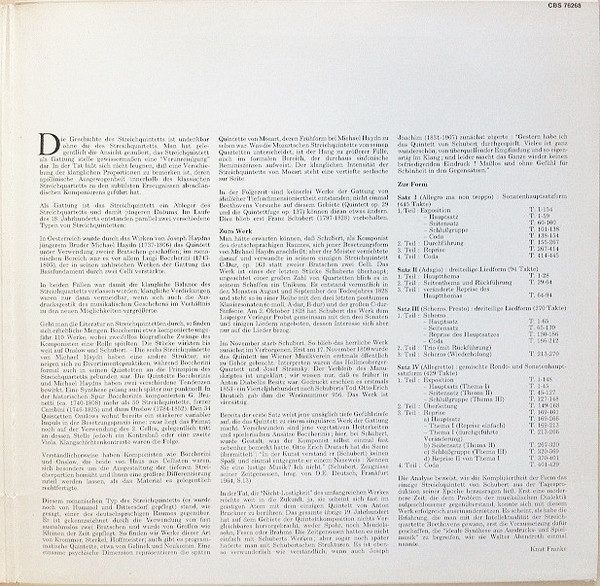 Cover Schubert*, The Juilliard Quartet* & Bernard Greenhouse - Quintet In C Major = Quintet In C-Dur = Quintette En Ut (LP, RE, Gat) Schallplatten Ankauf