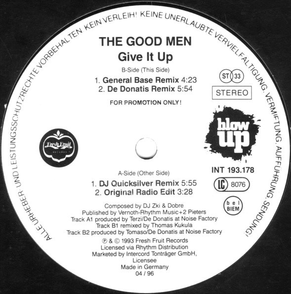 Cover The Good Men - Give It Up (12, Promo) Schallplatten Ankauf