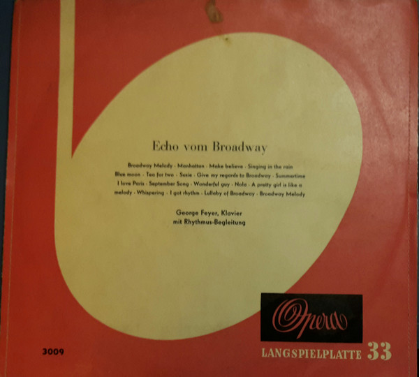 Cover George Feyer - Echo Vom Broadway (10) Schallplatten Ankauf