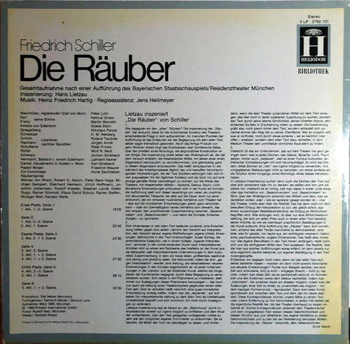 Cover Friedrich Schiller - Die Räuber (3xLP, RE) Schallplatten Ankauf