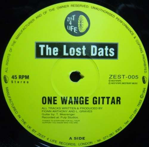 Cover The Lost Dats - One Wange Gittar (12, Yel) Schallplatten Ankauf