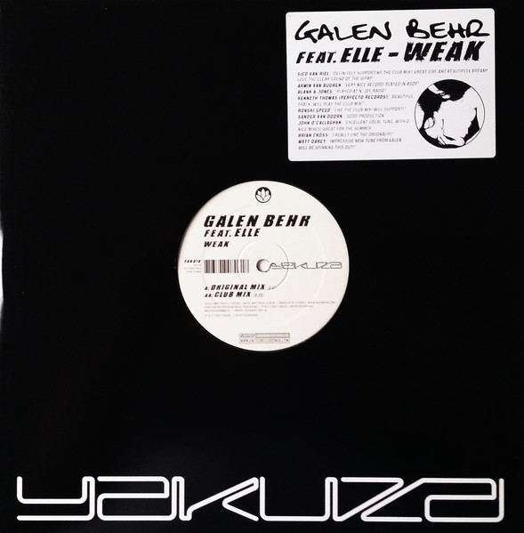 Cover Galen Behr Feat. Elle (3) - Weak (12) Schallplatten Ankauf