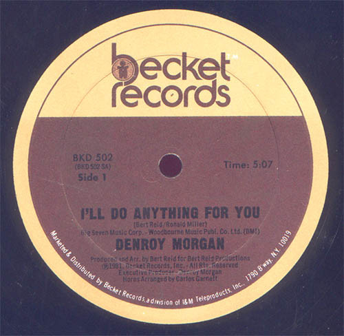 Cover Denroy Morgan - I'll Do Anything For You (12, Single) Schallplatten Ankauf