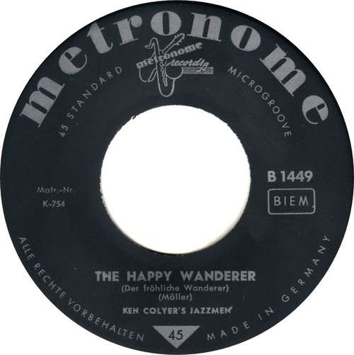 Cover Ken Colyer's Jazzmen - The Happy Wanderer / Tannenbaum (7) Schallplatten Ankauf