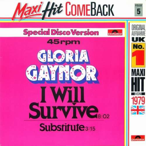 Cover Gloria Gaynor - I Will Survive (12, Maxi, RE) Schallplatten Ankauf