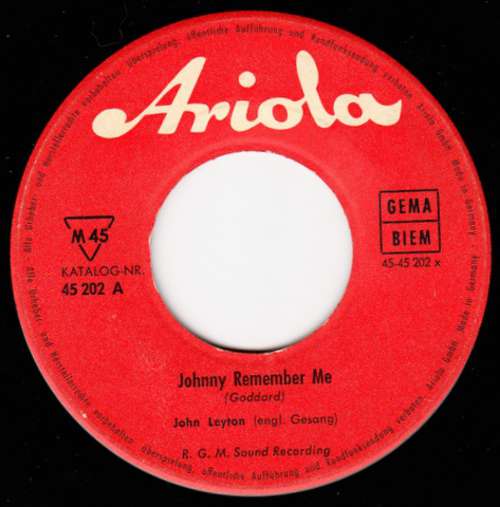 Bild John Leyton - Johnny Remember Me / There Must Be (7, Single) Schallplatten Ankauf