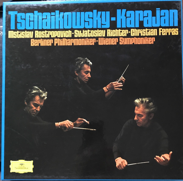 Cover Karajan*, Tschaikowsky*, Mstislav Rostropovich, Svjatoslav Richter*, Christian Ferras, Berliner Philharmoniker, Wiener Symphoniker - Tschaikowky - Karajan (6xLP, Comp + Box) Schallplatten Ankauf