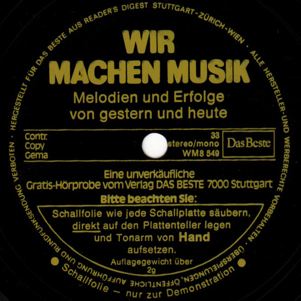 Cover Various - Wir Machen Musik (Flexi, 6½, S/Sided) Schallplatten Ankauf
