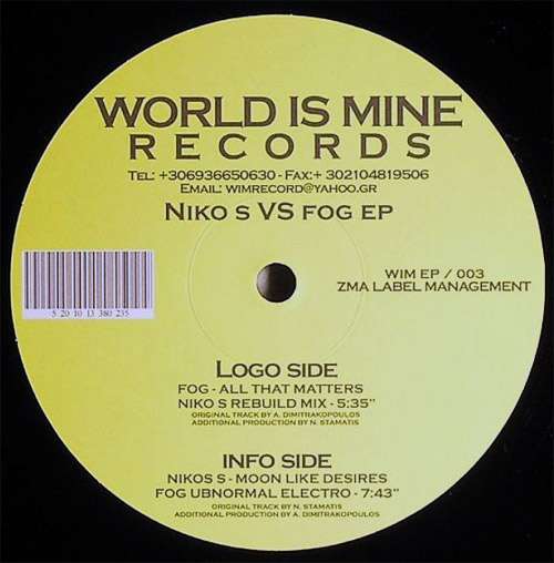 Cover Niko S* vs. Fog (3) - Niko S vs Fog EP (12, EP) Schallplatten Ankauf