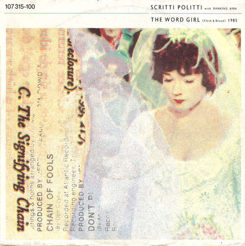 Cover Scritti Politti With Ranking Ann - The Word Girl (7, Single) Schallplatten Ankauf