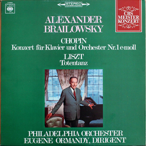 Cover Brailowsky* / Chopin*, Liszt*, Ormandy* , Dirigent Philadelphia Orchester* - Konzert Für Klavier Und Orchester Nr.1 E-moll / Totentanz (LP) Schallplatten Ankauf