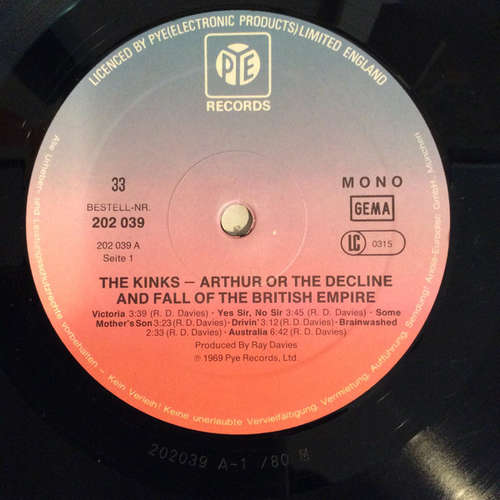 Cover The Kinks - Arthur Or The Decline And Fall Of The British Empire (LP, Album, Mono, RE) Schallplatten Ankauf
