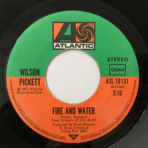 Cover Wilson Pickett - Fire And Water (7, Single) Schallplatten Ankauf