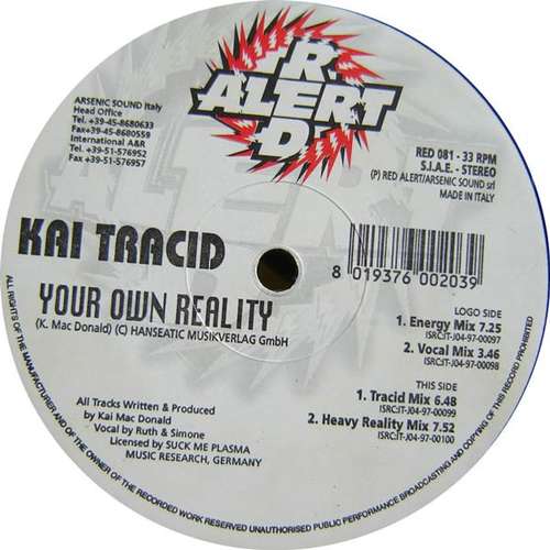 Cover Kai Tracid - Your Own Reality (12) Schallplatten Ankauf