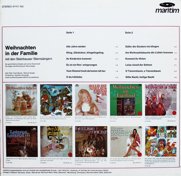 Cover Helmut Graetz Und Seine Hausmusik Mit Den Steinhauser Sternsängern* - Weihnachten In Der Familie (LP) Schallplatten Ankauf