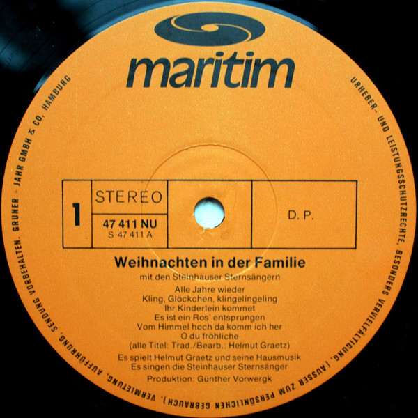 Cover Helmut Graetz Und Seine Hausmusik Mit Den Steinhauser Sternsängern* - Weihnachten In Der Familie (LP) Schallplatten Ankauf