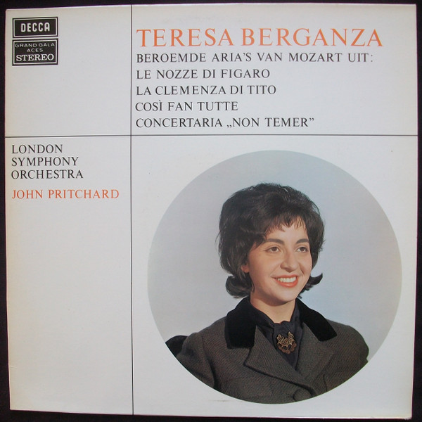 Cover Teresa Berganza Sings Mozart*, John Pritchard - Teresa Berganza Zingt Aria's Van Wolfgang Amadeus Mozart (LP) Schallplatten Ankauf