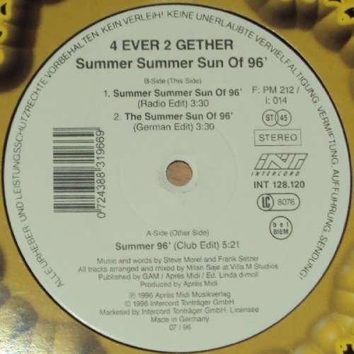 Cover 4 ever 2 gether* - Summer Summer Sun Of 96 (12) Schallplatten Ankauf