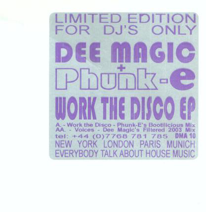 Cover Dee Magic + Phunk-e* - Work The Disco EP (12, EP, Ltd) Schallplatten Ankauf