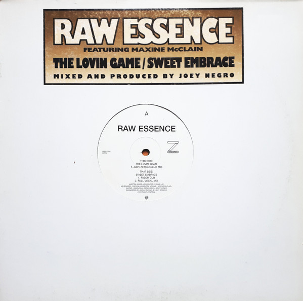 Cover Raw Essence Featuring Maxine McClain - The Loving Game / Sweet Embrace (12) Schallplatten Ankauf