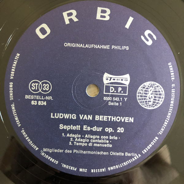 Cover Beethoven*, Mitglieder Des Philharmonischen Oktetts Berlin* - Septett Es-Dur Op. 20 (LP, Album, Club, RE) Schallplatten Ankauf