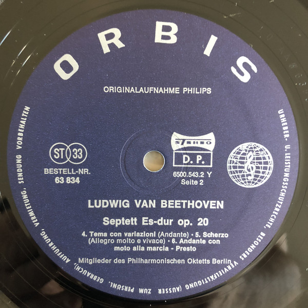 Cover Beethoven*, Mitglieder Des Philharmonischen Oktetts Berlin* - Septett Es-Dur Op. 20 (LP, Album, Club, RE) Schallplatten Ankauf