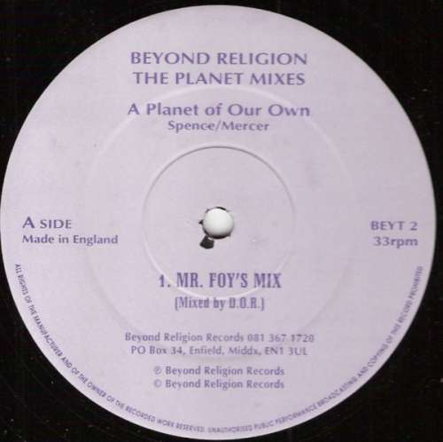 Cover Beyond Religion - A Planet Of Our Own (The Planet Mixes) (12) Schallplatten Ankauf