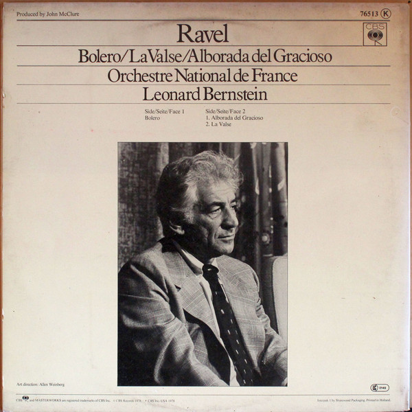 Cover Ravel*, Leonard Bernstein, L'Orchestre National De France* - Bolero / La Valse / Alborada Del Gracioso (LP, Album, Gat) Schallplatten Ankauf