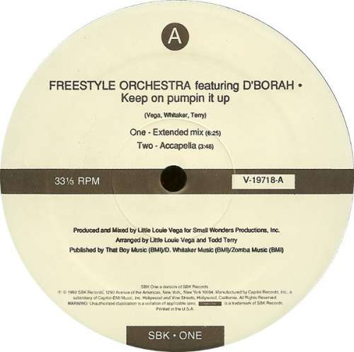 Cover Freestyle Orchestra Featuring D'borah* - Keep On Pumpin It Up (12) Schallplatten Ankauf