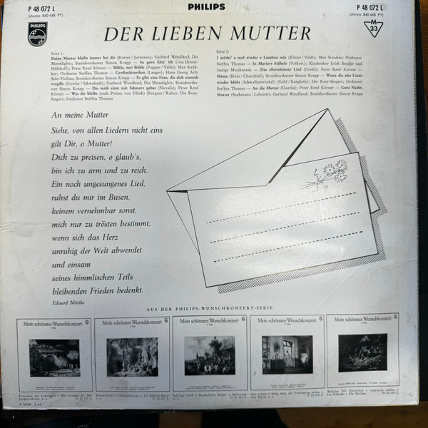 Bild Various - Der Lieben Mutter (LP, Comp, Mono) Schallplatten Ankauf