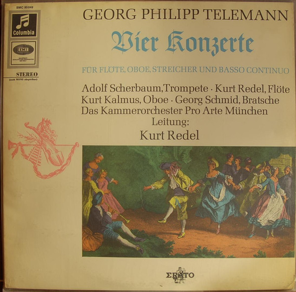 Cover Georg Philipp Telemann - Vier Konzerte (Für Flöte, Oboe, Streicher Und Baso Continuo) (LP) Schallplatten Ankauf