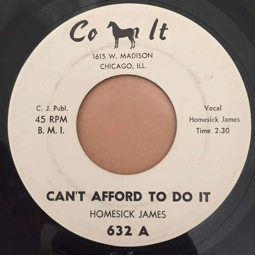 Cover Homesick James - Can't Afford To Do It (7) Schallplatten Ankauf