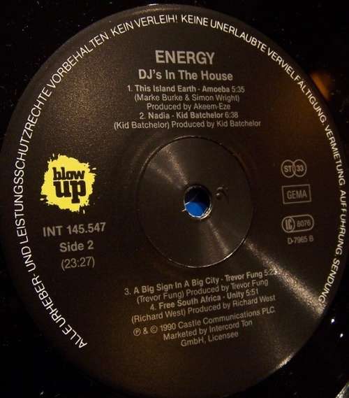 Cover Energy - DJ's In The House Schallplatten Ankauf