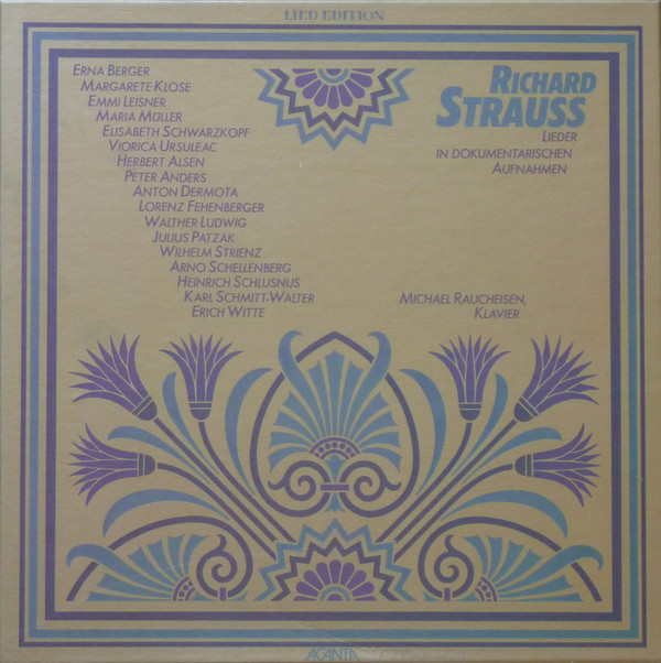 Cover Richard Strauss, Raucheisen* - Lieder In Dokumentarischen Aufnahmen (3xLP, Comp, Mono + Box) Schallplatten Ankauf