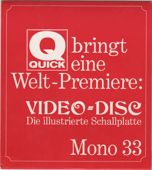 Cover Unknown Artist - QUICK Bringt Eine Weltpremiere: VIDEO=DISC Die Illustrierte Schallplatte (7, Mono, Pic) Schallplatten Ankauf