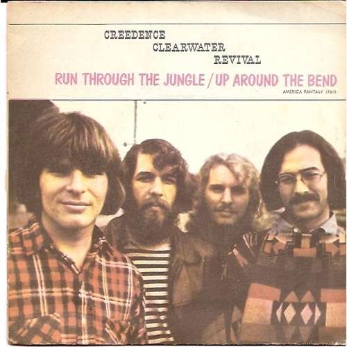 Cover Creedence Clearwater Revival - Run Through The Jungle / Up Around The Bend (7, Single) Schallplatten Ankauf