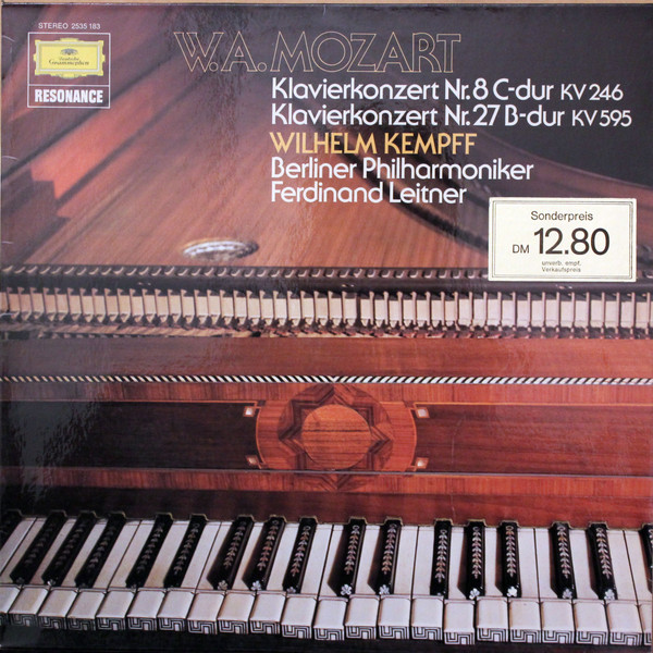 Cover W.A.Mozart*, Berliner Philharmoniker, Ferdinand Leitner - Klavierkonzert Nr. 8 C-dur KV 246 / Klavierkonzert Nr. 27 B-dur KV 595 (LP, Ast) Schallplatten Ankauf
