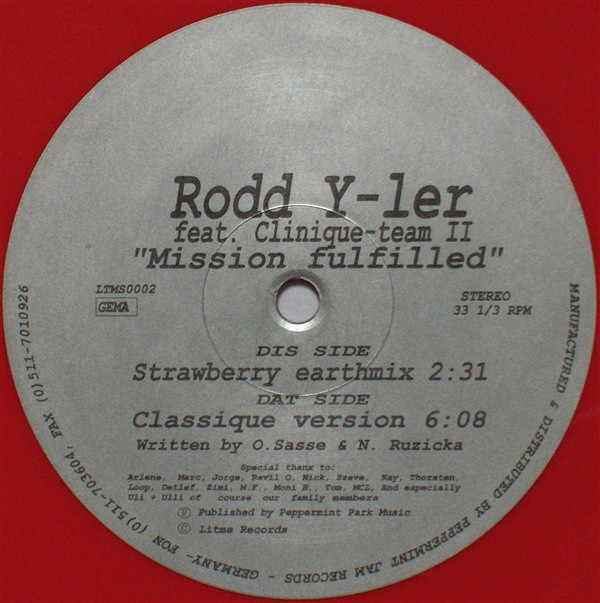 Cover Rodd Y-Ler* Feat. Clinique-team II* - Mission Fulfilled (12, Red) Schallplatten Ankauf