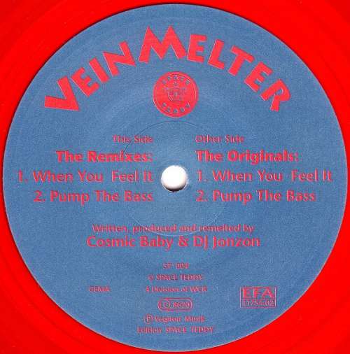 Cover Vein Melter - When You Feel It / Pump The Bass (12, Ltd, Red) Schallplatten Ankauf