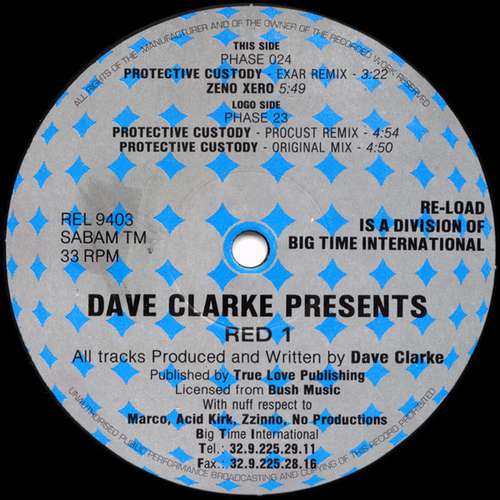 Cover Dave Clarke - Red 1 (12) Schallplatten Ankauf