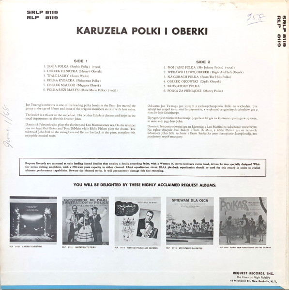 Cover Joe Twarog And His Orchestra, Francis Sakowicz - Karuzela Polki I Oberki (LP, Album) Schallplatten Ankauf