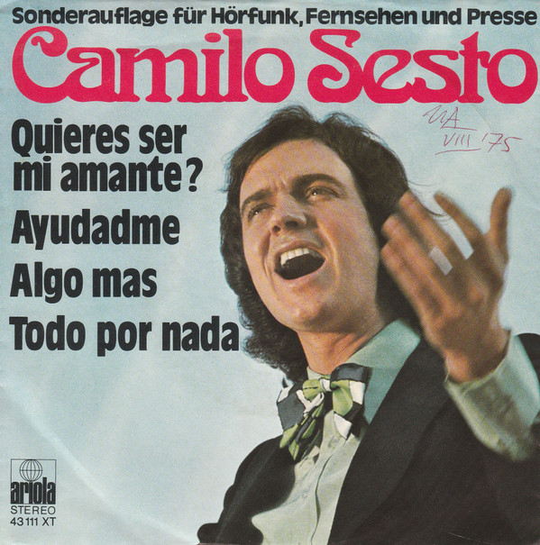 Cover Camilo Sesto - Sonderauflage Für, Hörfunk Und Fernsehen = Special Edition For Radio And Television (7, EP, Promo, S/Edition) Schallplatten Ankauf