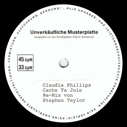 Cover Claudia Phillips - Cache Ta Joie (Re-Mix) (12, Promo) Schallplatten Ankauf