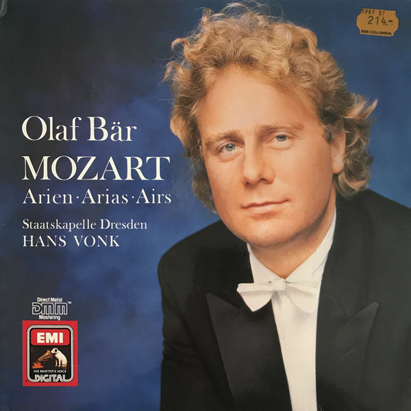 Cover Olaf Bär, Staatskapelle Dresden, Hans Vonk, Mozart* - Arien ° Arias ° Airs (LP, Album) Schallplatten Ankauf