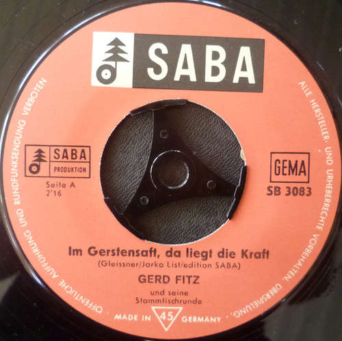 Cover Gerd Fitz - Im Gerstensaft, Da Liegt Die Kraft (7, Single) Schallplatten Ankauf