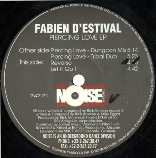 Cover Fabien D'Estival - Piercing Love EP (12, EP) Schallplatten Ankauf